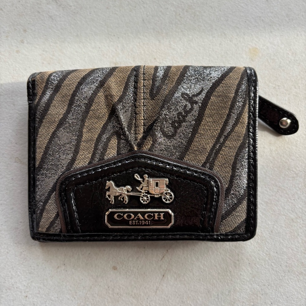 Coach zebra print wallet